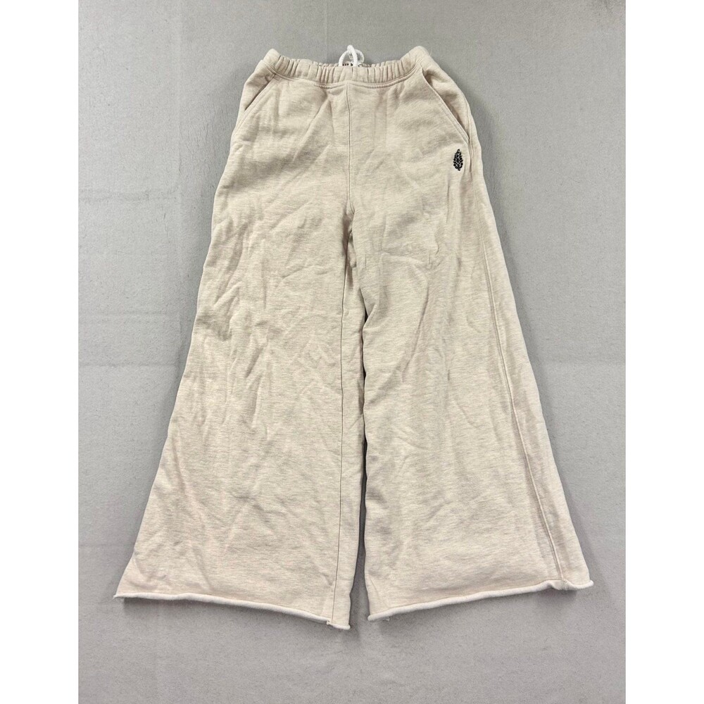 Free People Wide Leg Oversized Sweatpants Beige Lounge Pants